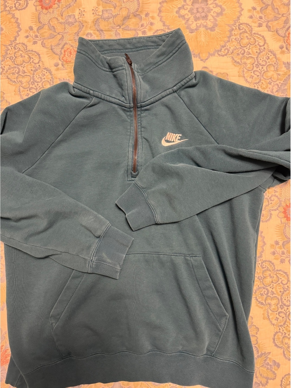 Nike Teal Blue Quarter Zip Pullover Sweatshirt Size S - Picture 11 of 11